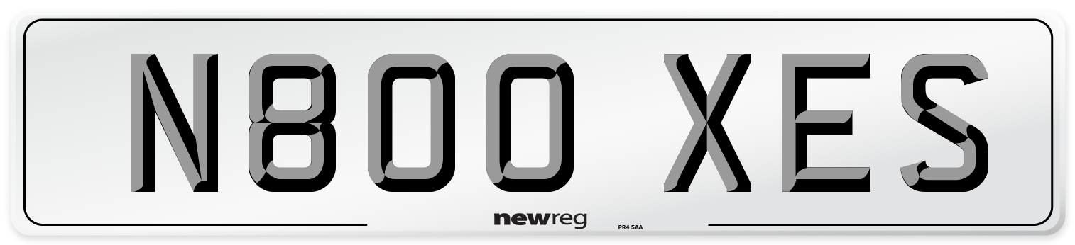 N800 XES Number Plate from New Reg
